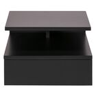 Mesa De Cabeceira Suspensa Piccola Preta Gaveta  Inferior 100