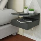 Mesa De Cabeceira Suspensa Piccola Preta Gaveta  Inferior 100