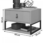 Mesa De Cabeceira Suspensa Sigma 1 Gaveta Cinza Perola/noce -