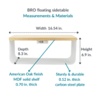 Mesa De Cabeceira Suspensa Sis, Com Hub De Carga Rápida De 3