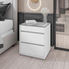 Mesa De Cabeceira Tampo De Vidro 50cm 3 Gavetas Belize C14 Br