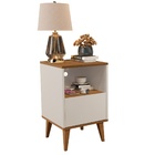 Mesa De Cabeceira Tesla Off White/Legno – Mérito Movelaria