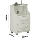 Mesa De Cabeceira Topázio Branco - Vitamov