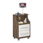 Mesa De Cabeceira Topázio Castanho/off White – Vitamov