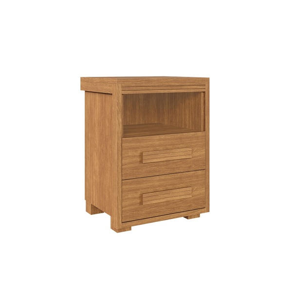 Mesa De Cabeceira Tóquio Com Pés De Madeira 2 Gavetas Fenix