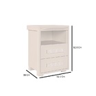 Mesa De Cabeceira Tóquio Moderna 100% Mdf 2 Gavetas Fenix