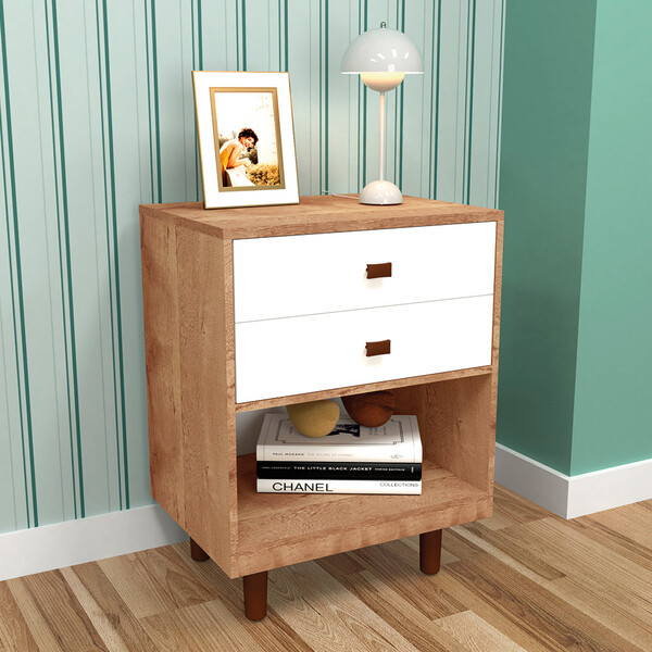 Mesa de Cabeceira Turim 2 Gavetas Tuboarte