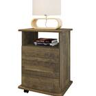 Mesa De Cabeceira Turim 3 Gavetas Amadeirado - Rv Móveis