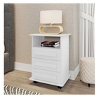 Mesa De Cabeceira Turim 3 Gavetas Branco - Rv Móveis