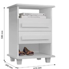 Mesa De Cabeceira Turim 3 Gavetas Branco - Rv Móveis