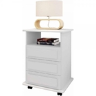 Mesa de Cabeceira Turim RV 3 Gavetas - Branco