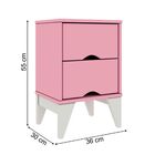 Mesa De Cabeceira Twister 2 Gavetas Tcil Moveis Quartzo Rosa