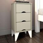 Mesa De Cabeceira Twister 3 Gavetas Tcil Moveis Off-white Ces