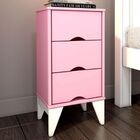 Mesa De Cabeceira Twister 3 Gavetas Tcil Moveis Quartzo Rosa