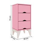 Mesa De Cabeceira Twister 3 Gavetas Tcil Moveis Quartzo Rosa