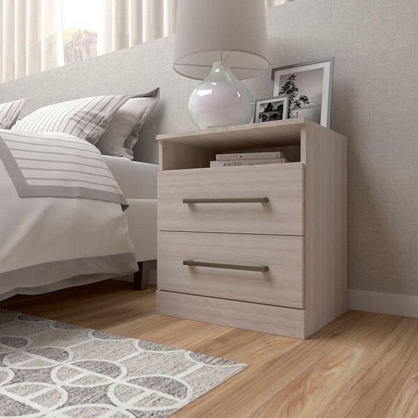 Mesa De Cabeceira Uni 2 Gavetas Luciane Ártico
