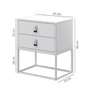 Mesa De Cabeceira Unic 45 Naturale Base Metalica Dourada