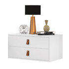 Mesa De Cabeceira Unic 60cm E 2 Gavetas Cor Branco
