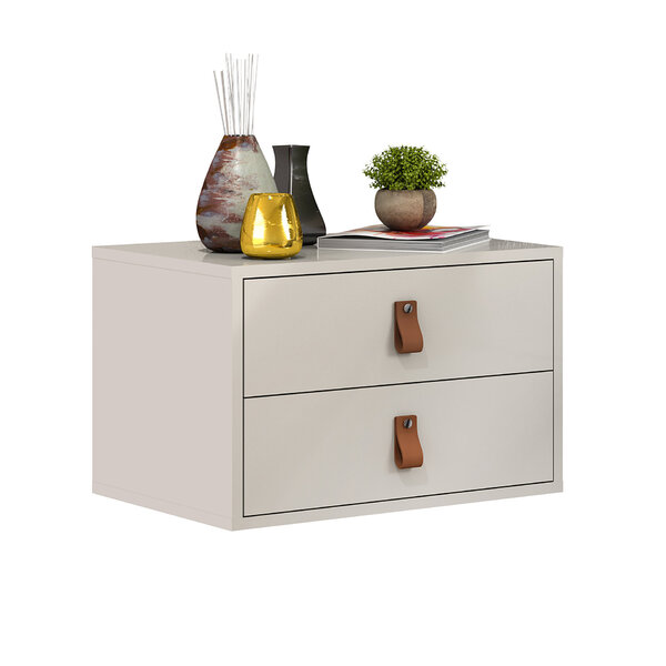 Mesa De Cabeceira Unic Off White 45 Para Quarto