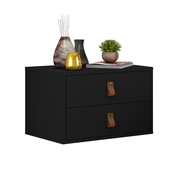 Mesa De Cabeceira Unic Preto 45 Para Quarto
