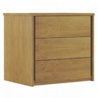 Mesa De Cabeceira Unique 3 Gavetas Amêndoa Mel - Josandro