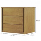 Mesa De Cabeceira Unique 3 Gavetas Amêndoa Mel - Josandro