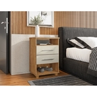 Mesa De Cabeceira Valente 02 Gavetas Cedro/areia