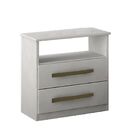 Mesa de Cabeceira Vanus 2 Gavetas Branco Sallêto Móveis