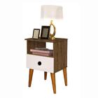 Mesa De Cabeceira Veneza 1 Gaveta Canela/off White Romar Móve