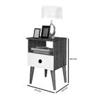 Mesa De Cabeceira Veneza 1 Gaveta Canela/off White Romar Móve