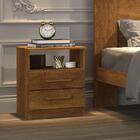 Mesa De Cabeceira Vênus 2 Gavetas 1 Nicho Sallêto Cinamono