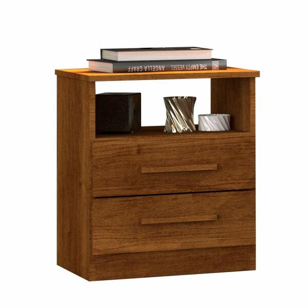 Mesa De Cabeceira Vênus 2 Gavetas 1 Nicho Sallêto Cinamono