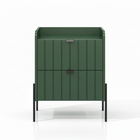 Mesa De Cabeceira Venus 45cm 100% Mdf Verde Base Metálica Pre