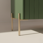 Mesa De Cabeceira Venus 60cm 100% Mdf Verde Base Metálica Cha