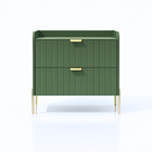 Mesa De Cabeceira Venus 60cm 100% Mdf Verde Base Metálica Cha