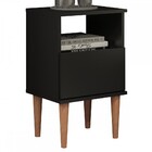 Mesa De Cabeceira Vicenza 1 Gaveta Preto Tx 636 - Soluzione