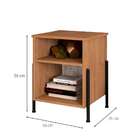 Mesa De Cabeceira Viena New Marrom Claro E Preta