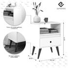 Mesa De Cabeceira Wood New Cinza Litoranea Quarto