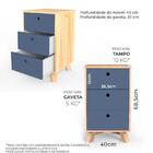 Mesa De Cabeceira Xis Com 3 Gavetas - Azul Petróleo