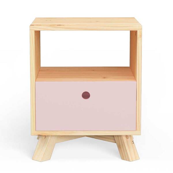 Mesa de Cabeceira Xis Rosa Claro - Veromobili