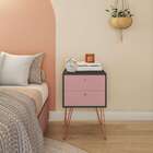 Mesa De Cabeceira Zaka 2 Gv Grafite E Rosé