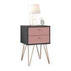 Mesa De Cabeceira Zaka 2 Gv Grafite E Rosé