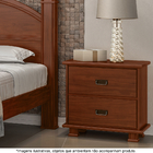 Mesa De Cabeira Em Madeira Maciça 2 Gaveta Itália Avelã - Str