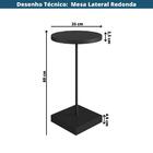 Mesa De Canto 35 Cm Nero/dourado - Artesano