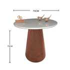 Mesa De Canto Com Vidro 70cm E Base Cone Envernizada - Off Wh