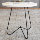 Mesa De Canto Dakota 100% Mdf Pérola/preto - Pnr Móveis