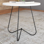 Mesa De Canto Dakota 100% Mdf Pérola/preto - Pnr Móveis