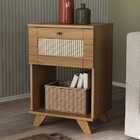 Mesa De Canto Decor 1 Gaveta Carvalho - Pnr Móveis