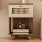 Mesa De Canto Decor 1 Gaveta Cinamomo/off White - Artely Móve