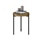 Mesa De Canto Decorativo Grimaldi Base Aço Com Detalhe Em Cou